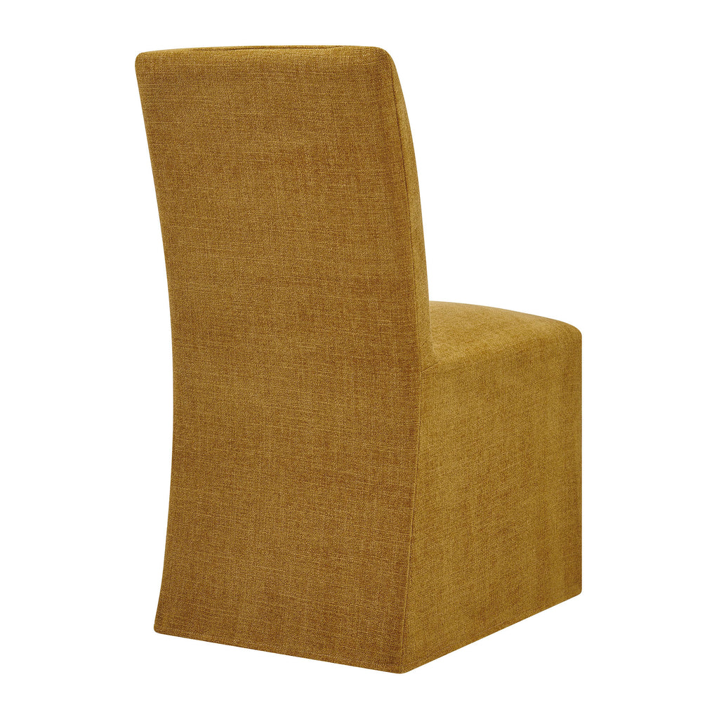 Aster Slub Weave Fabric Slipcovered Dining Chairs Set of 2 - Copper