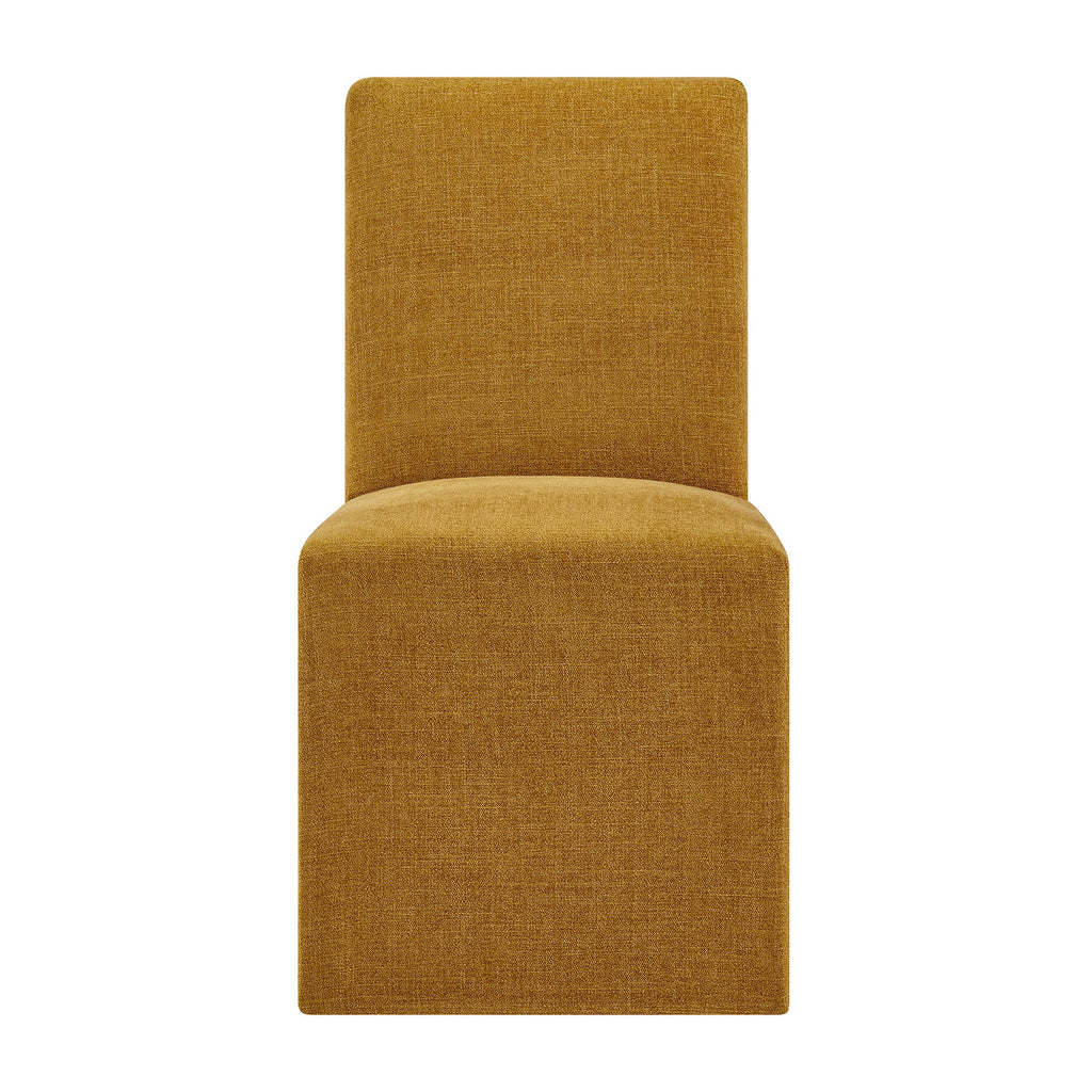 Aster Slub Weave Fabric Slipcovered Dining Chairs Set of 2 - Copper