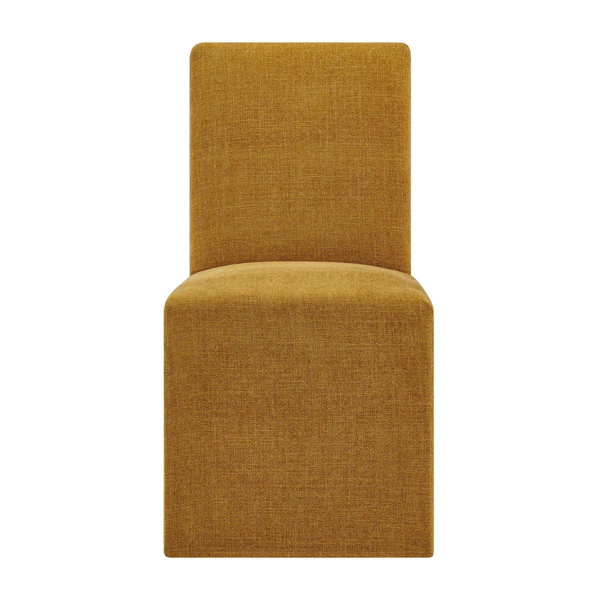 Aster Slub Weave Fabric Slipcovered Dining Chairs Set of 2 - Copper