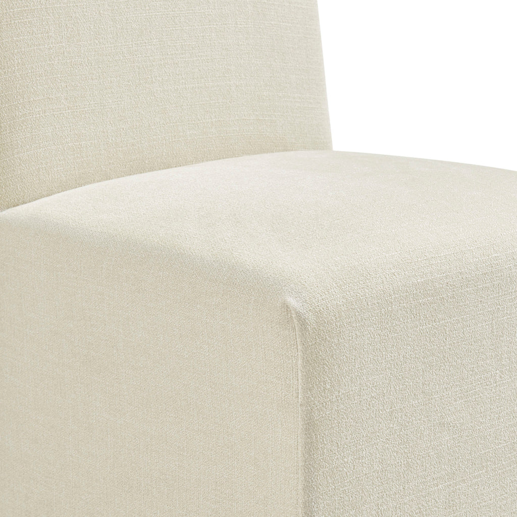Aster Slub Weave Fabric Slipcovered Dining Chairs Set of 2 - Ecru