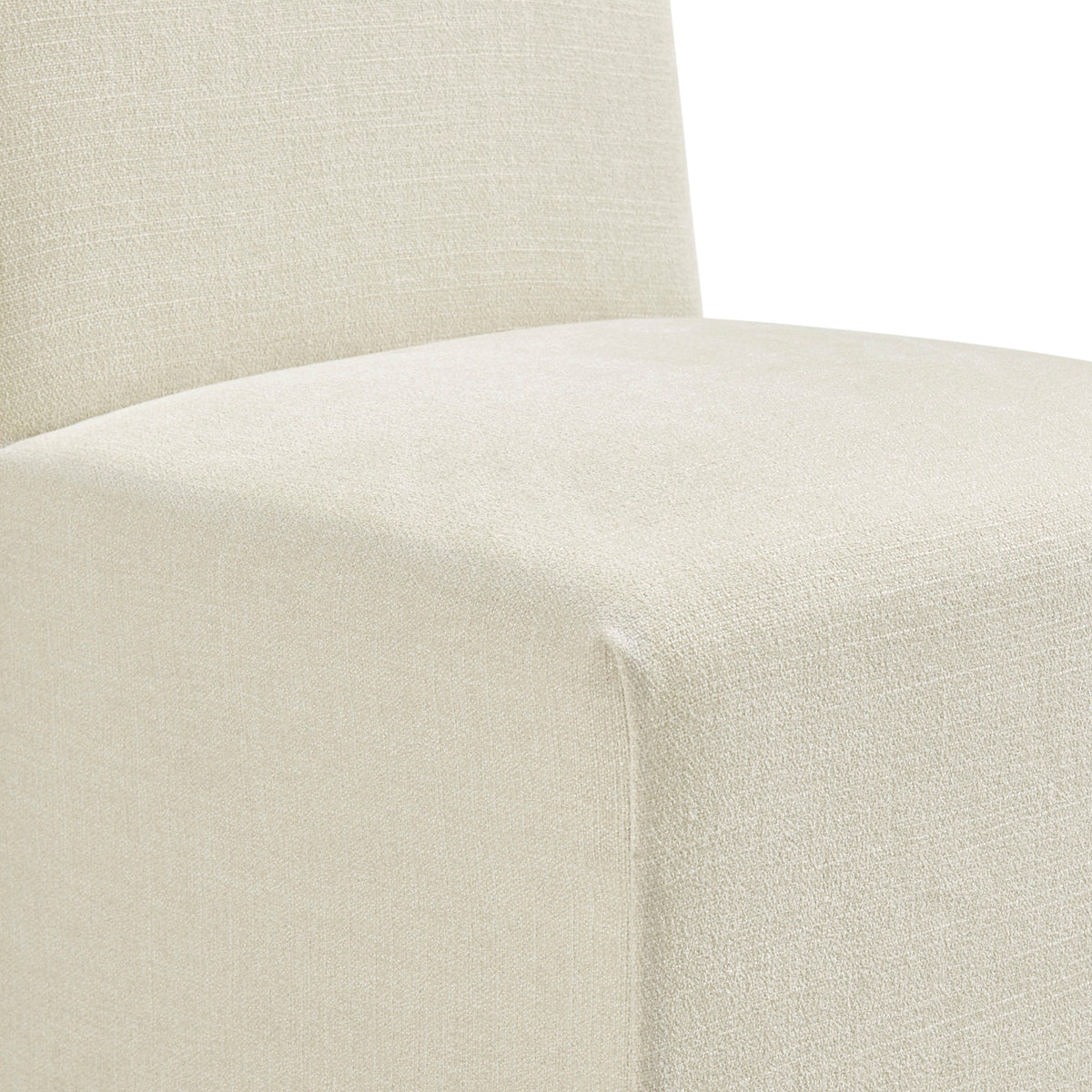 Aster Slub Weave Fabric Slipcovered Dining Chairs Set of 2 - Ecru