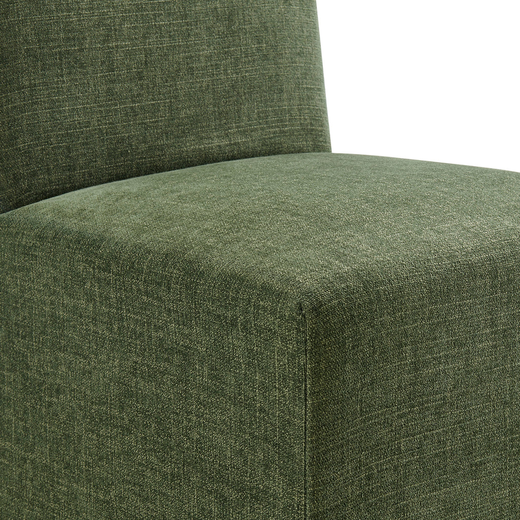 Aster Slub Weave Fabric Slipcovered Dining Chairs Set of 2 - Foliage
