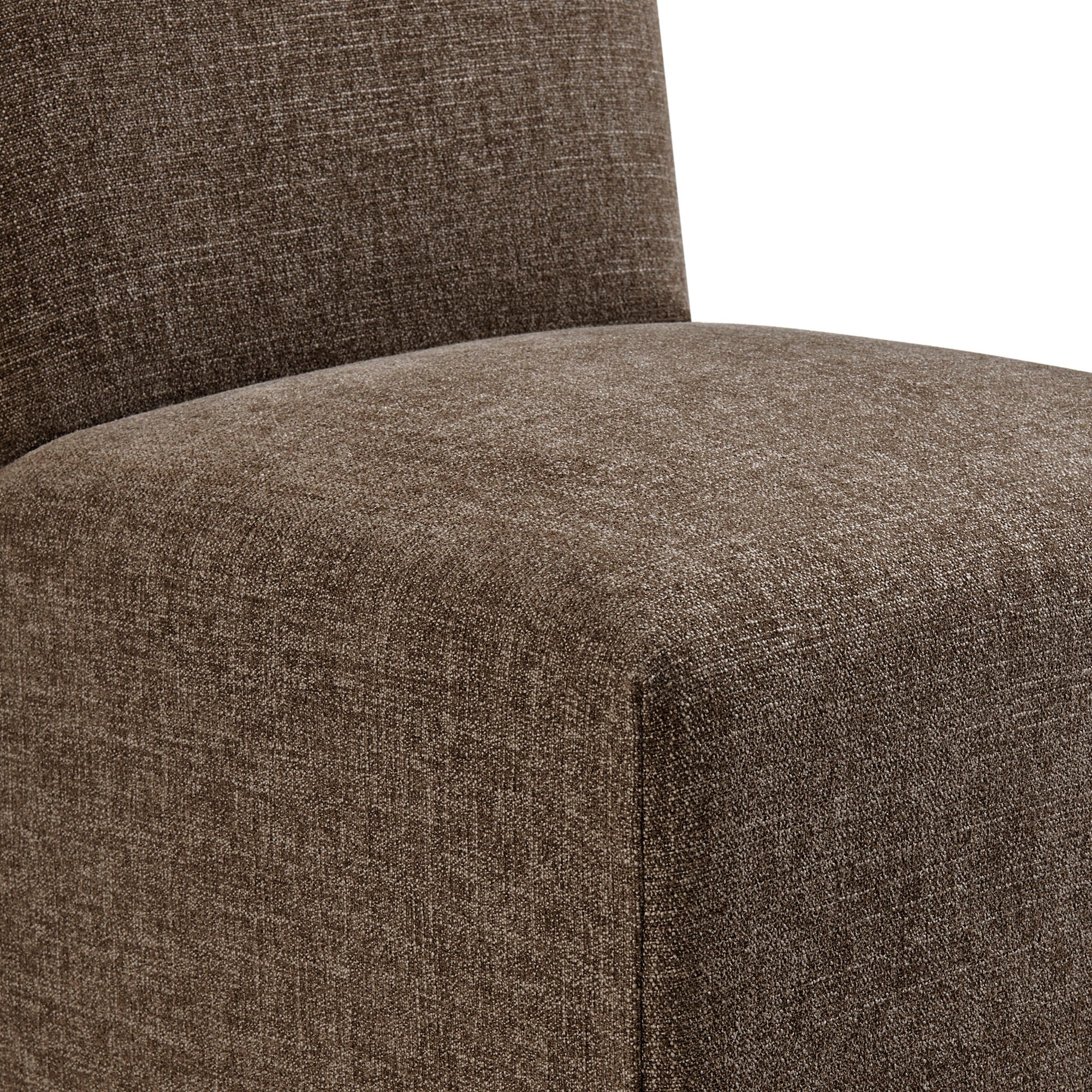 Aster Slub Weave Fabric Slipcovered Dining Chairs Set of 2 - Mocha