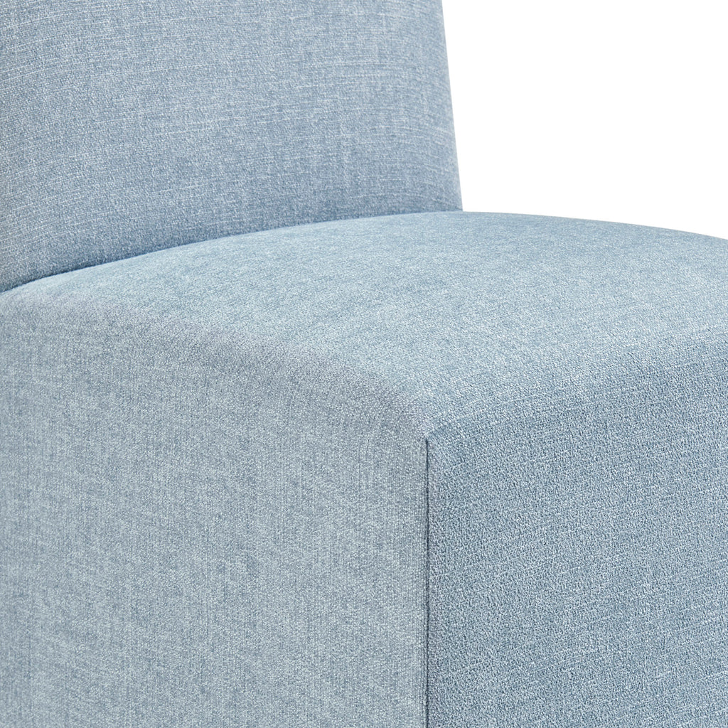 Aster Slub Weave Fabric Slipcovered Dining Chairs Set of 2 - Sky