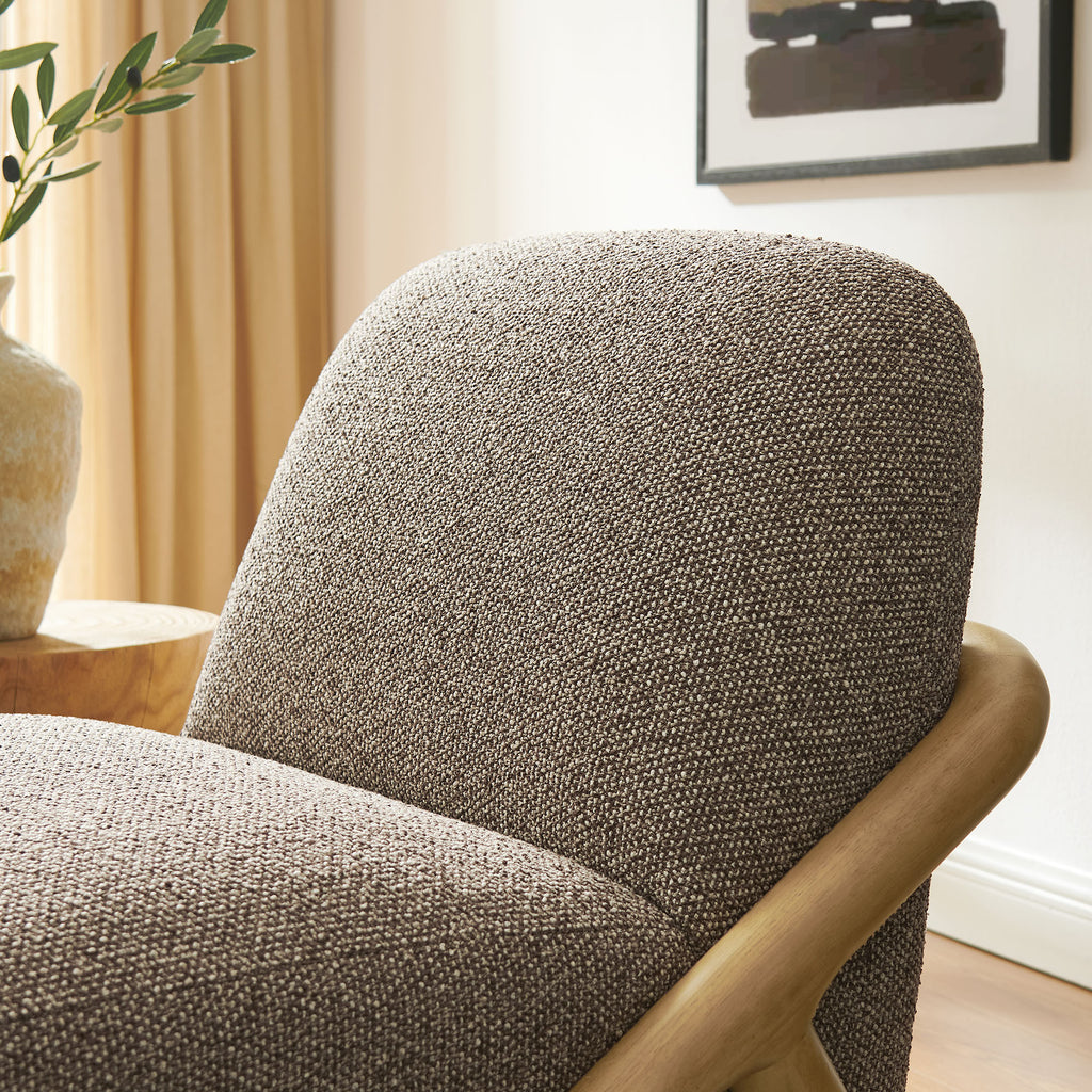 Vander Textured Fabric Accent Chair - Chestnut Earth