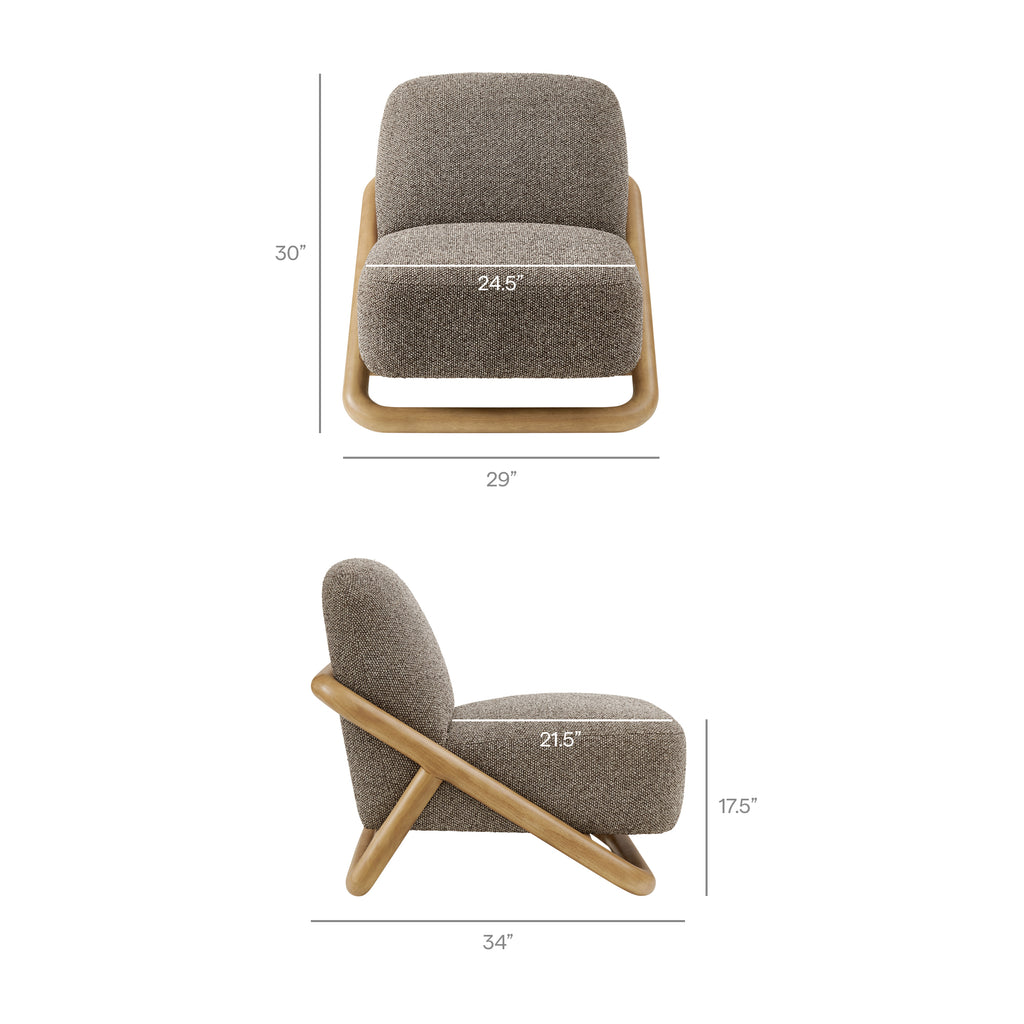 Vander Textured Fabric Accent Chair - Chestnut Earth