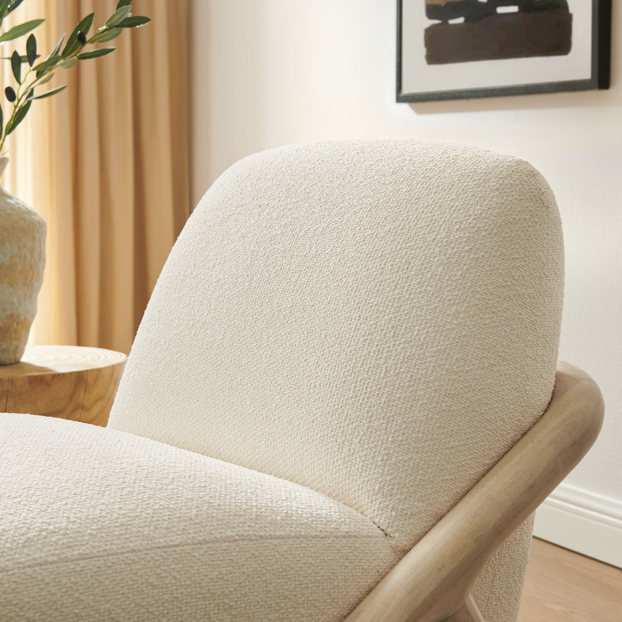 Vander Textured Fabric Accent Chair - Oak Marble (EEI-7773-OAK-CRE)