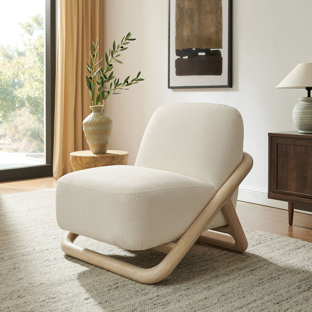Vander Textured Fabric Accent Chair - Oak Marble (EEI-7773-OAK-CRE)