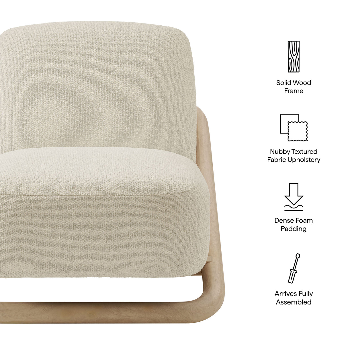 Vander Textured Fabric Accent Chair - Oak Marble (EEI-7773-OAK-CRE)