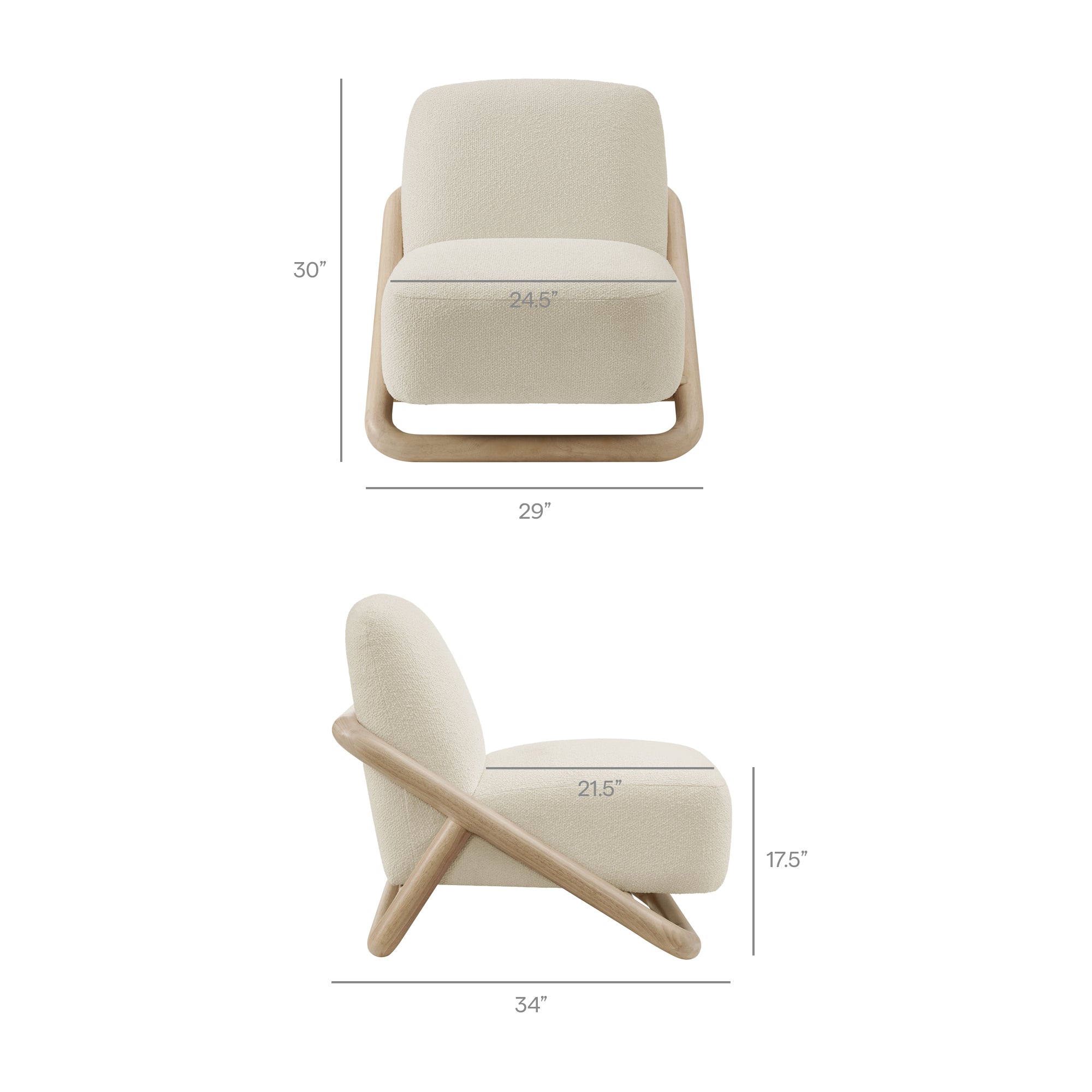Vander Textured Fabric Accent Chair - Oak Marble (EEI-7773-OAK-CRE)