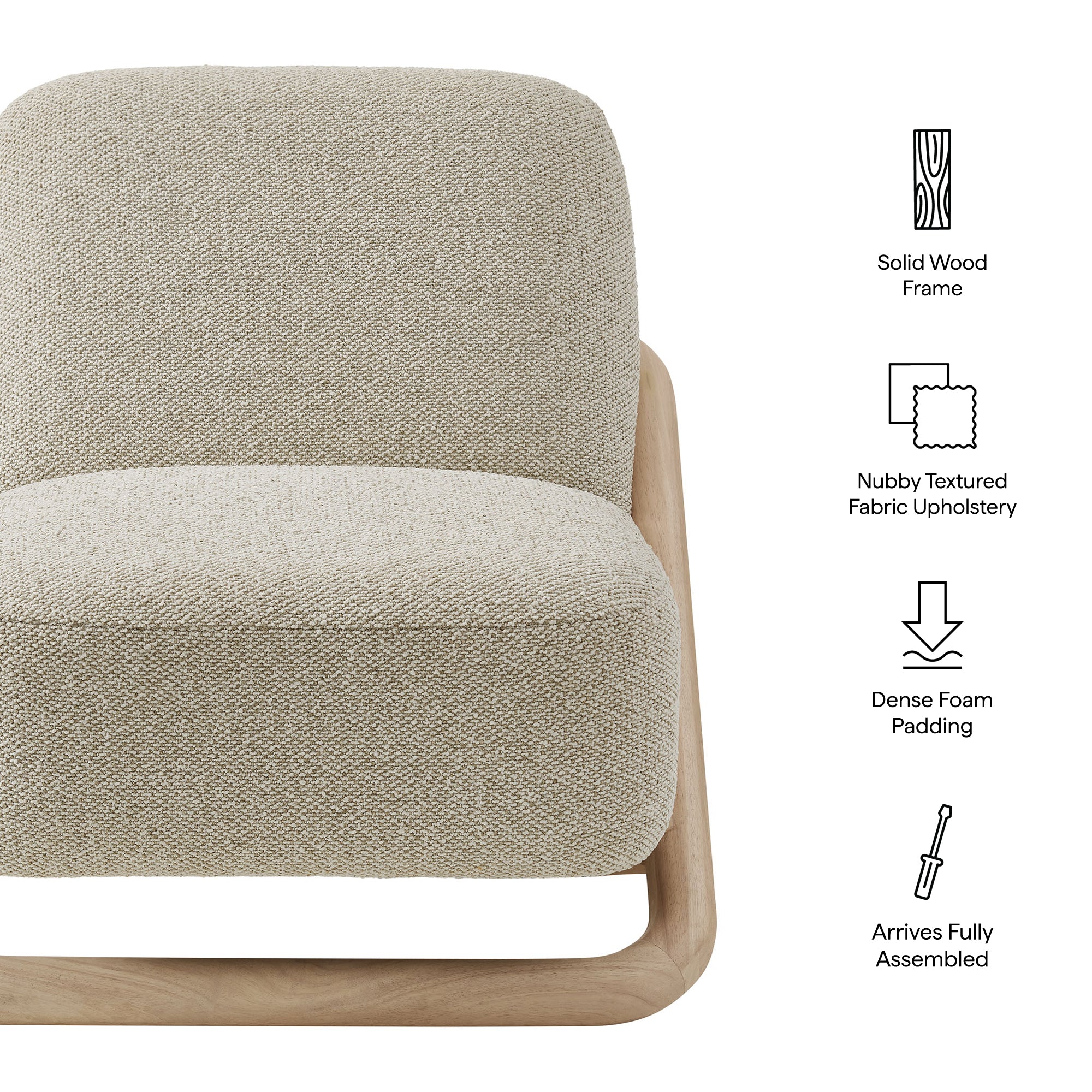 Vander Textured Fabric Accent Chair - Oak Marble (EEI-7773-OAK-MRB)