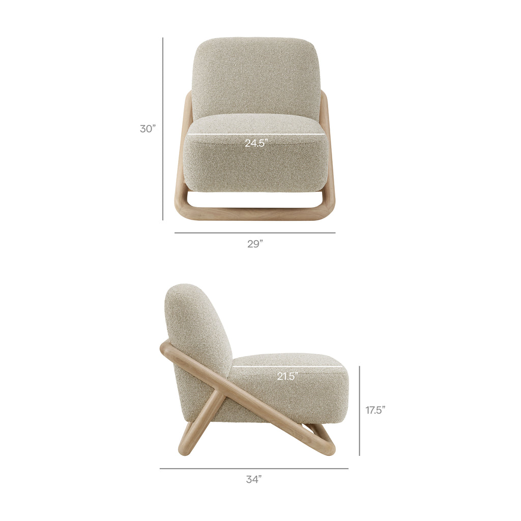 Vander Textured Fabric Accent Chair - Oak Marble (EEI-7773-OAK-MRB)