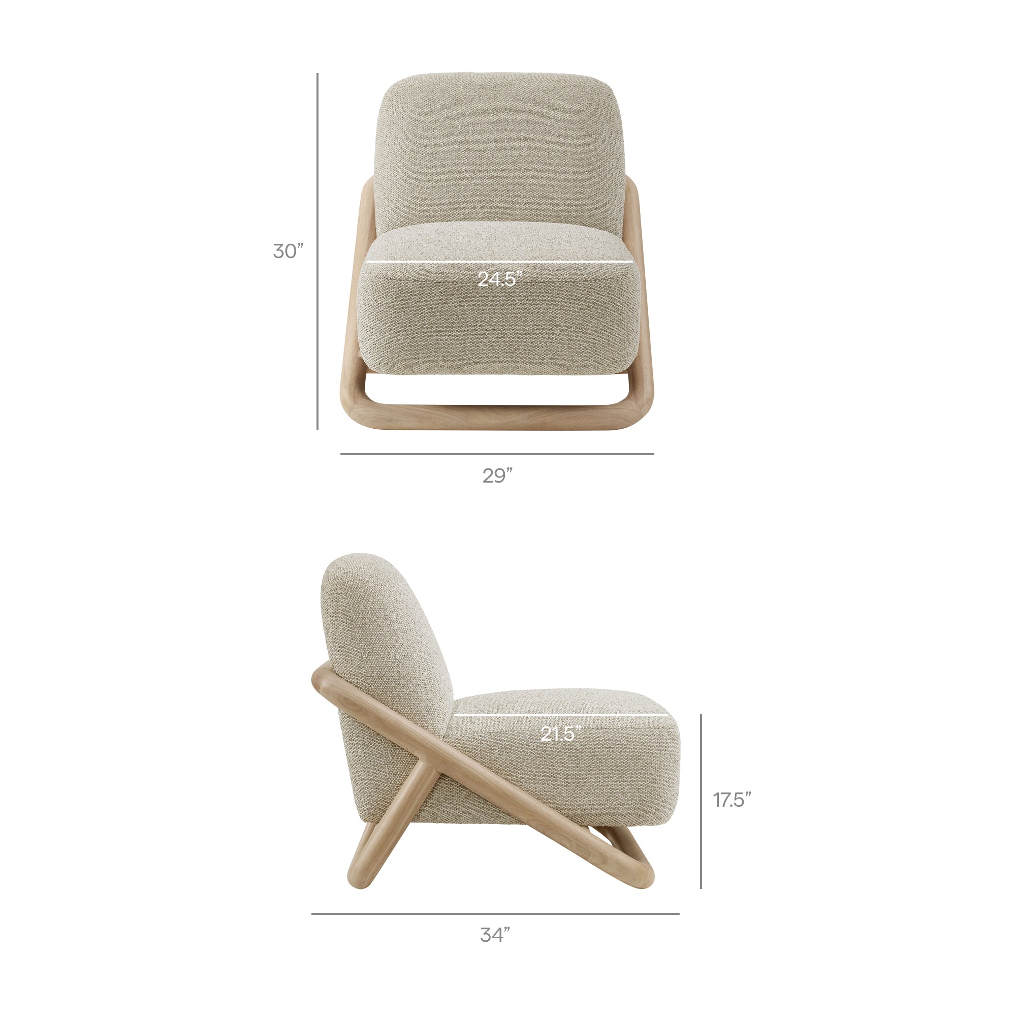 Vander Textured Fabric Accent Chair - Oak Marble (EEI-7773-OAK-MRB)