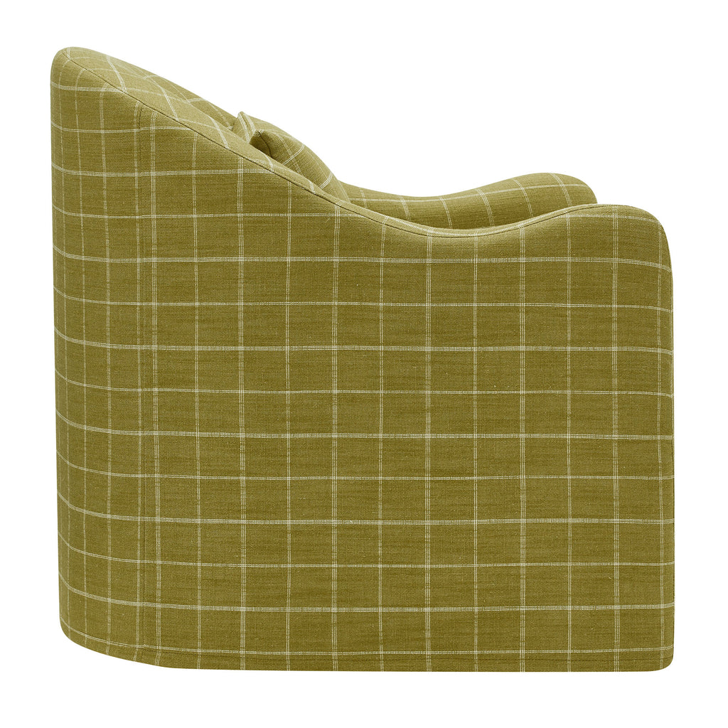 Bardot Slipcovered Linen Blend Accent Chair - Artichoke Windowpane Check