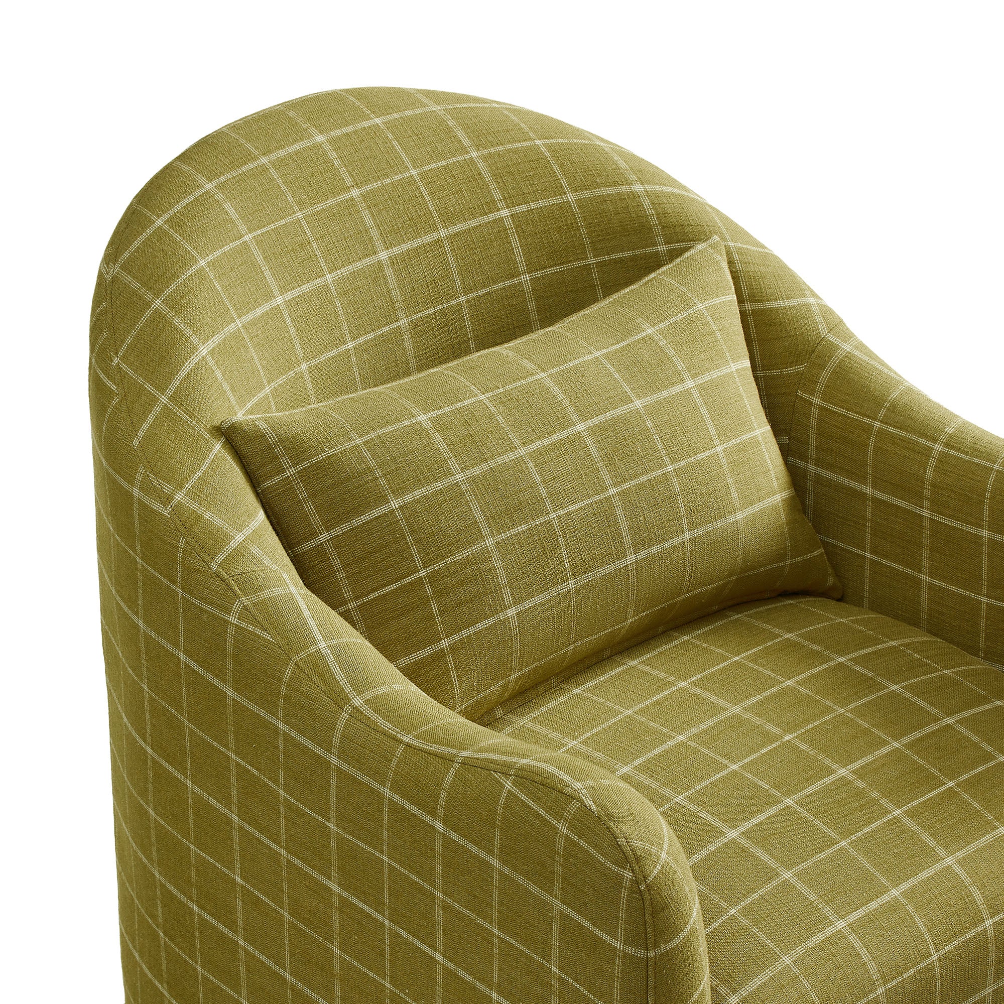Bardot Slipcovered Linen Blend Accent Chair - Artichoke Windowpane Check
