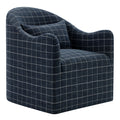 Bardot Slipcovered Linen Blend Accent Chair - Denim Windowpane Check