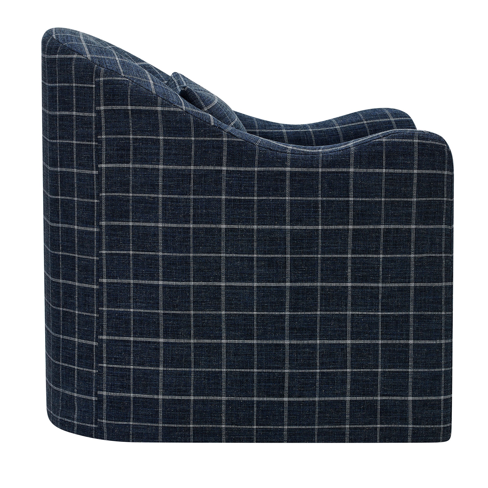 Bardot Slipcovered Linen Blend Accent Chair - Denim Windowpane Check