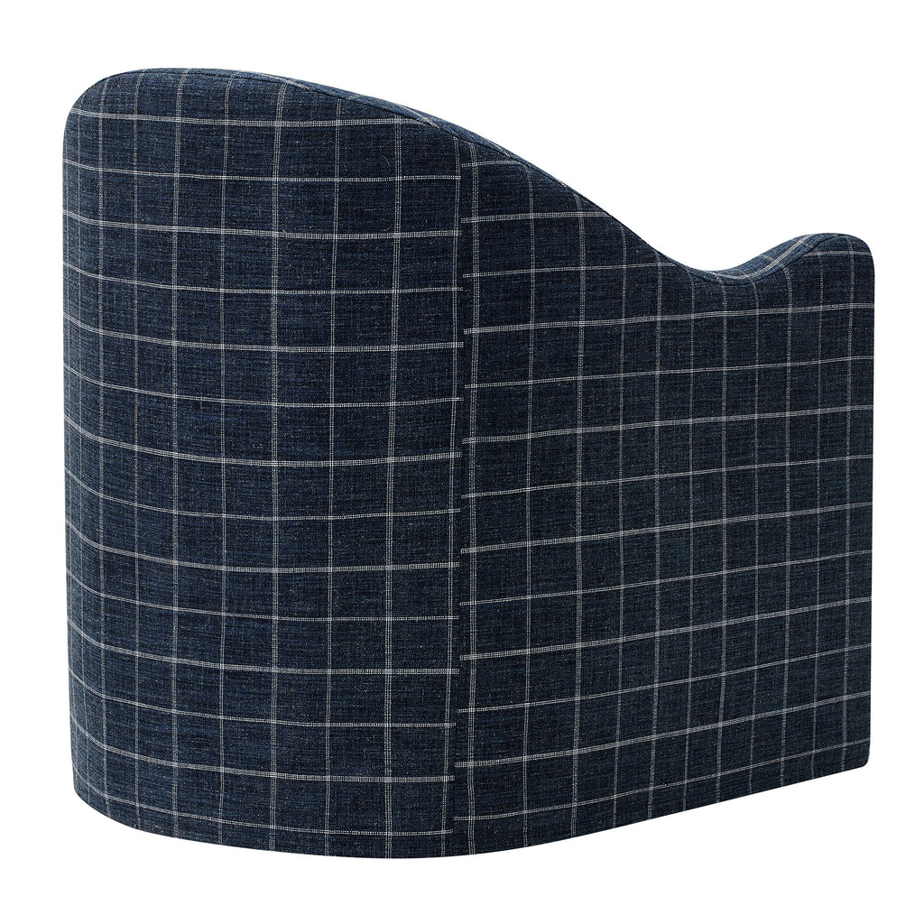 Bardot Slipcovered Linen Blend Accent Chair - Denim Windowpane Check