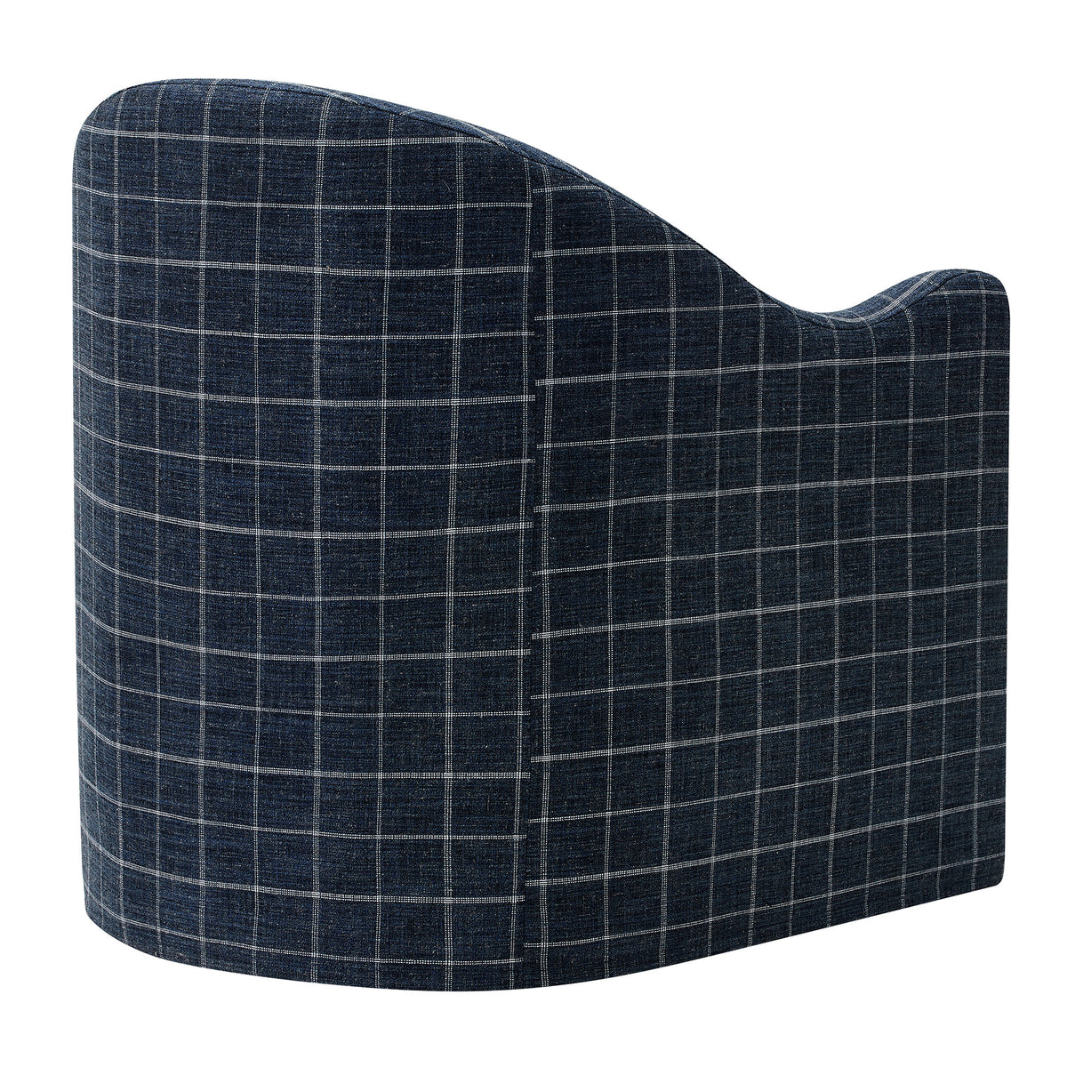 Bardot Slipcovered Linen Blend Accent Chair - Denim Windowpane Check
