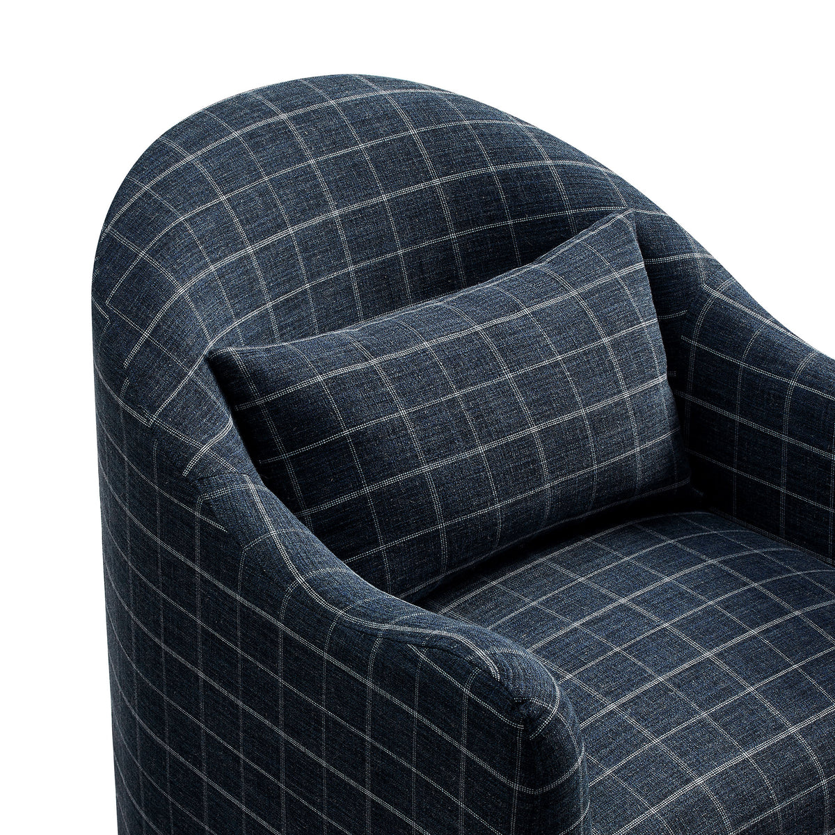 Bardot Slipcovered Linen Blend Accent Chair - Denim Windowpane Check