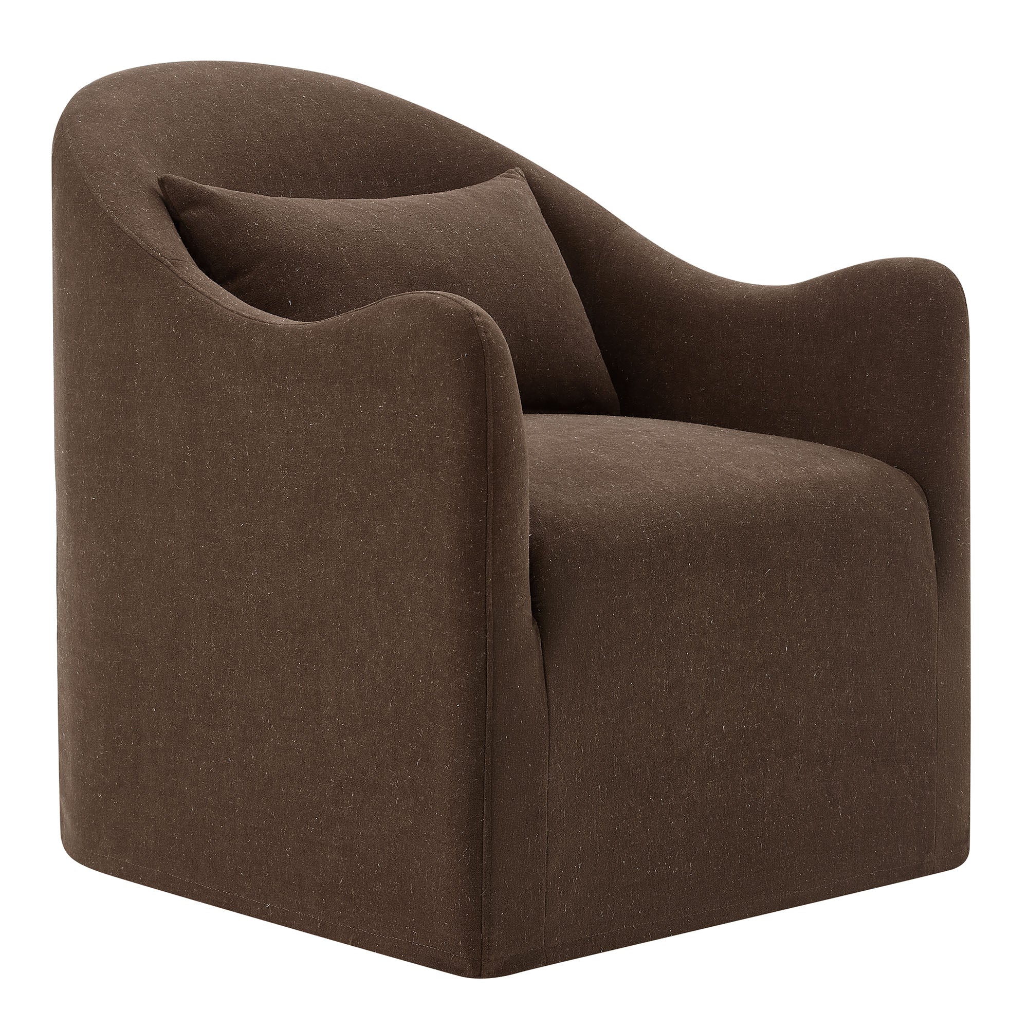Bardot Slipcovered Linen Blend Accent Chair - Cocoa