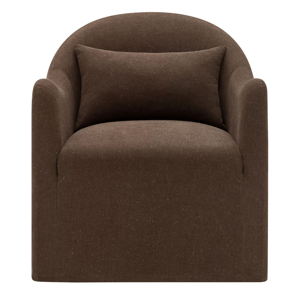 Bardot Slipcovered Linen Blend Accent Chair - Cocoa