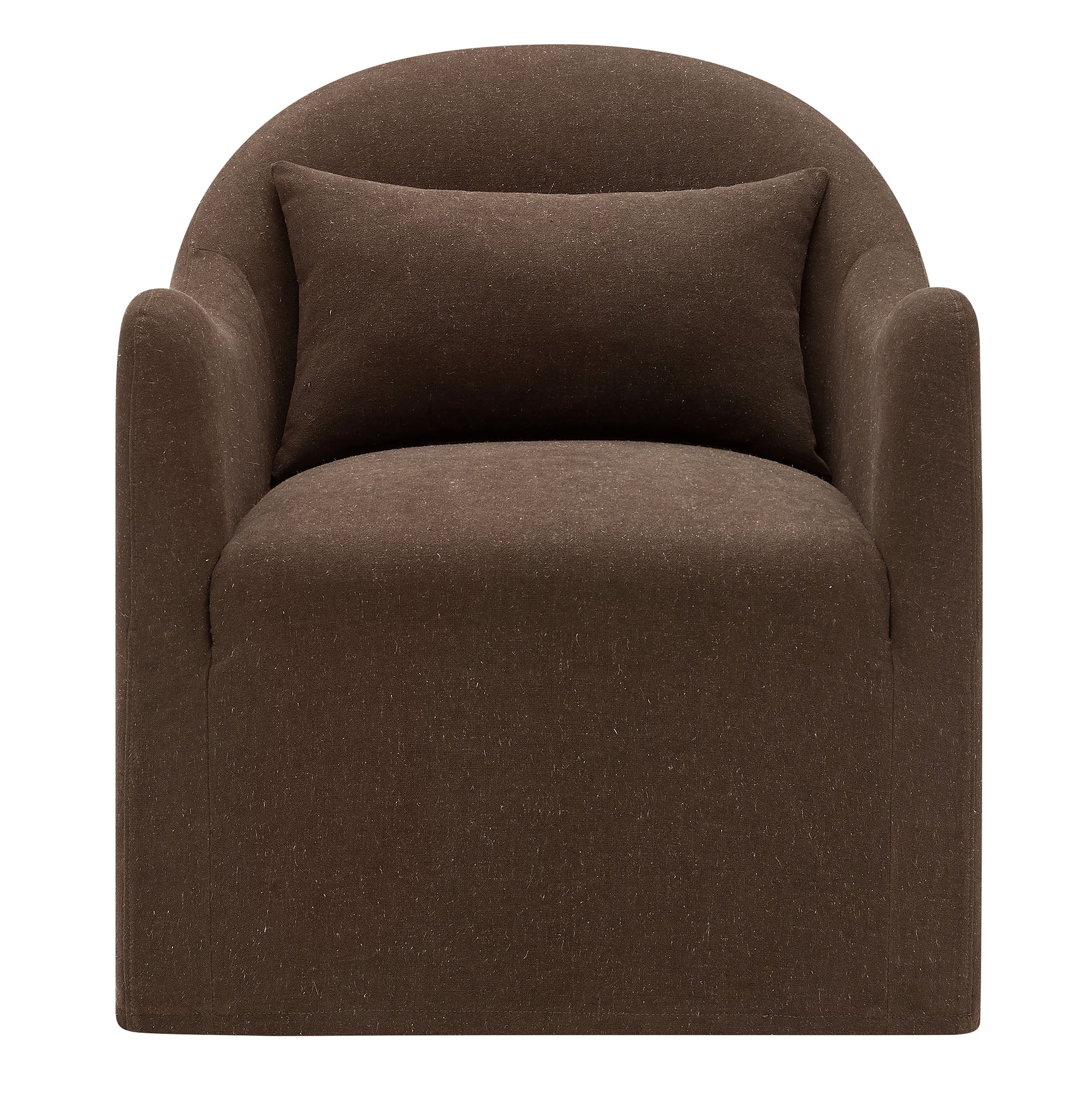 Bardot Slipcovered Linen Blend Accent Chair - Cocoa