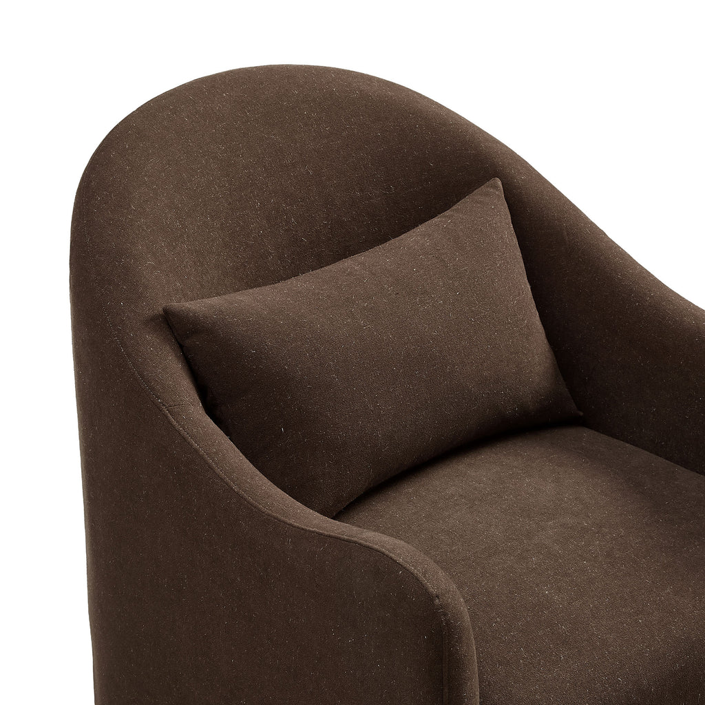 Bardot Slipcovered Linen Blend Accent Chair - Cocoa