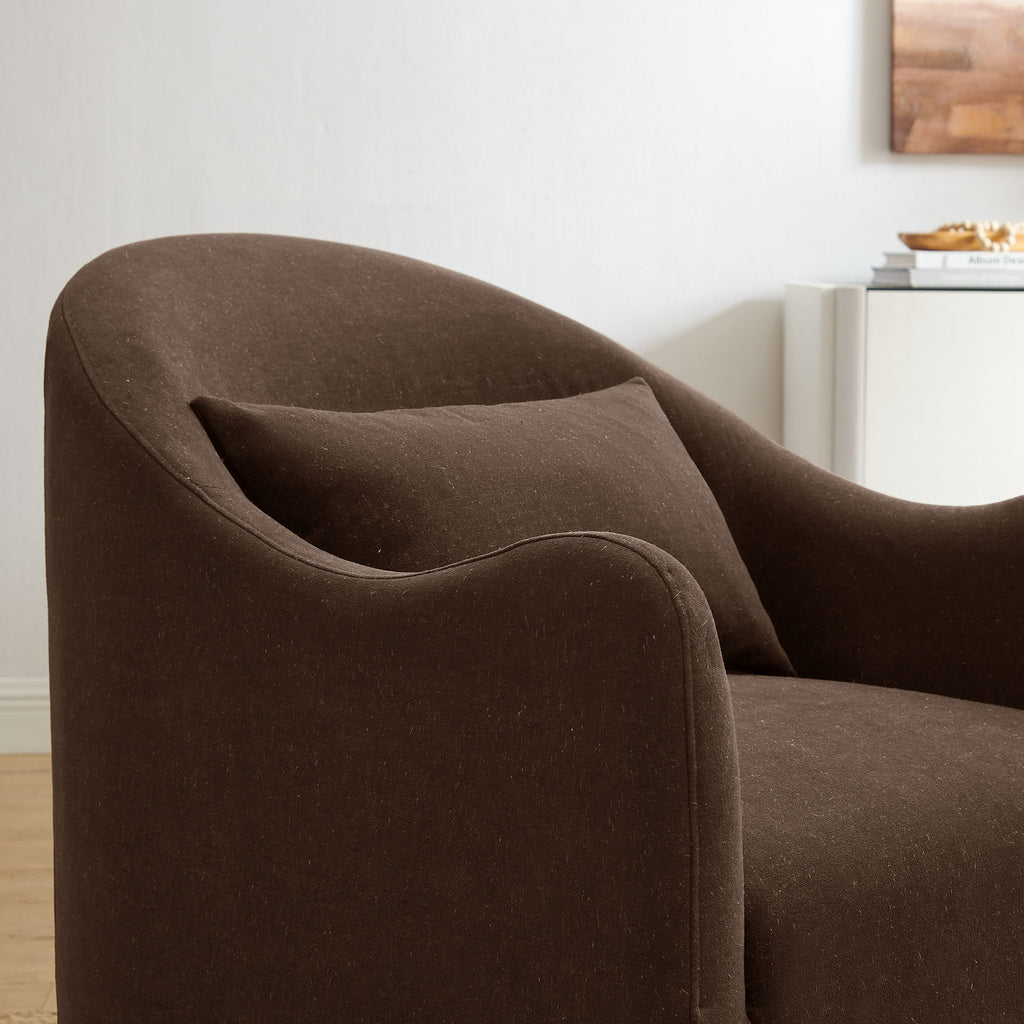 Bardot Slipcovered Linen Blend Accent Chair - Cocoa