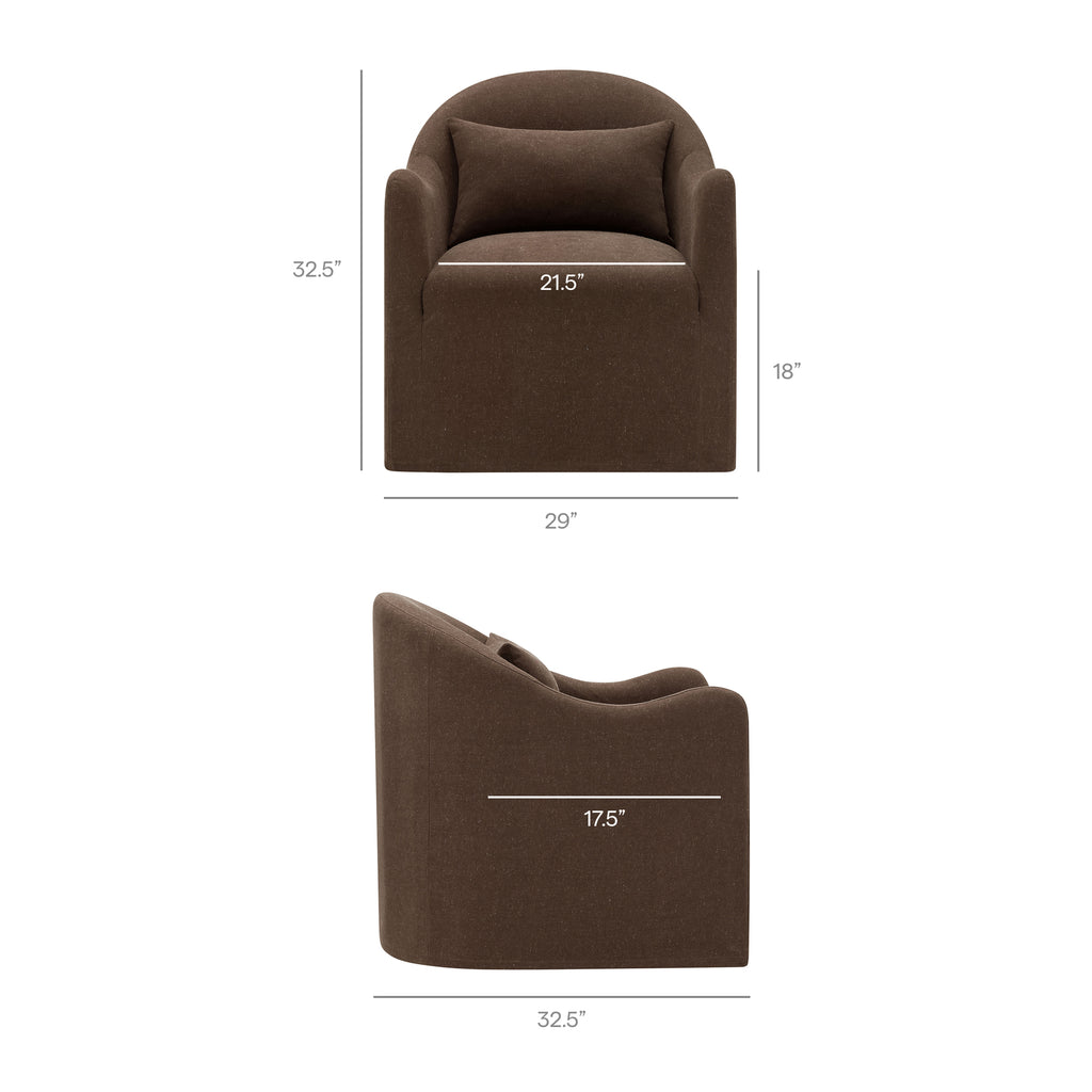 Bardot Slipcovered Linen Blend Accent Chair - Cocoa