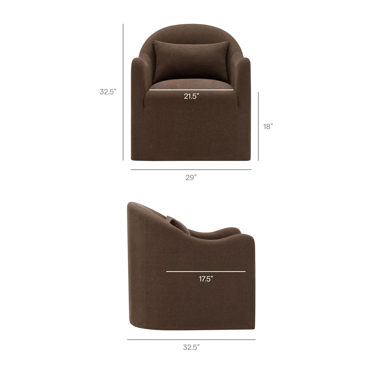 Bardot Slipcovered Linen Blend Accent Chair - Cocoa