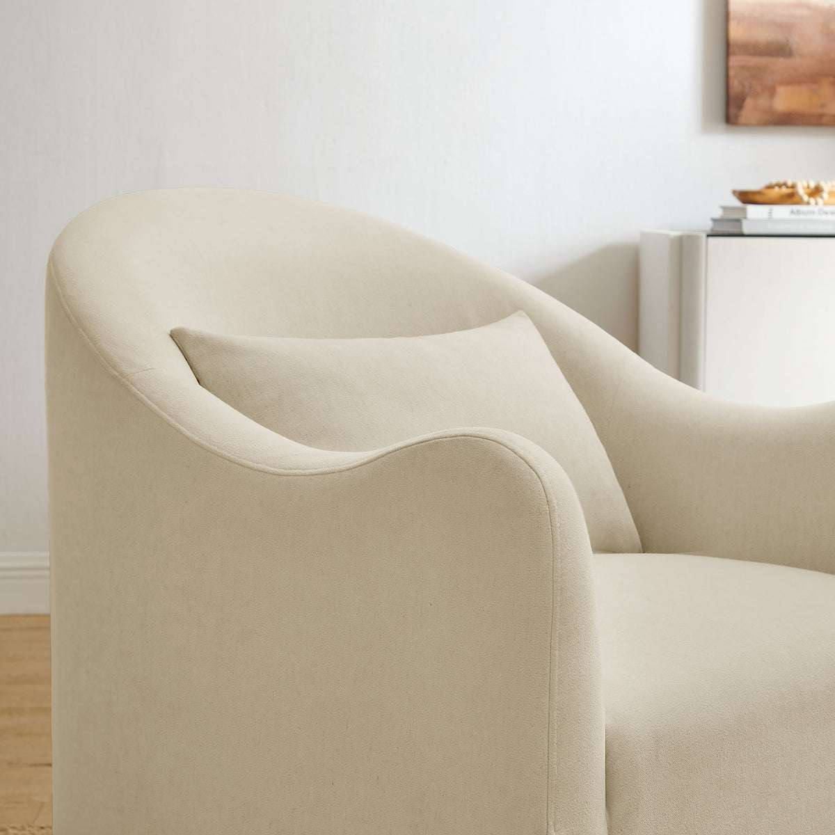 Bardot Slipcovered Linen Blend Accent Chair
