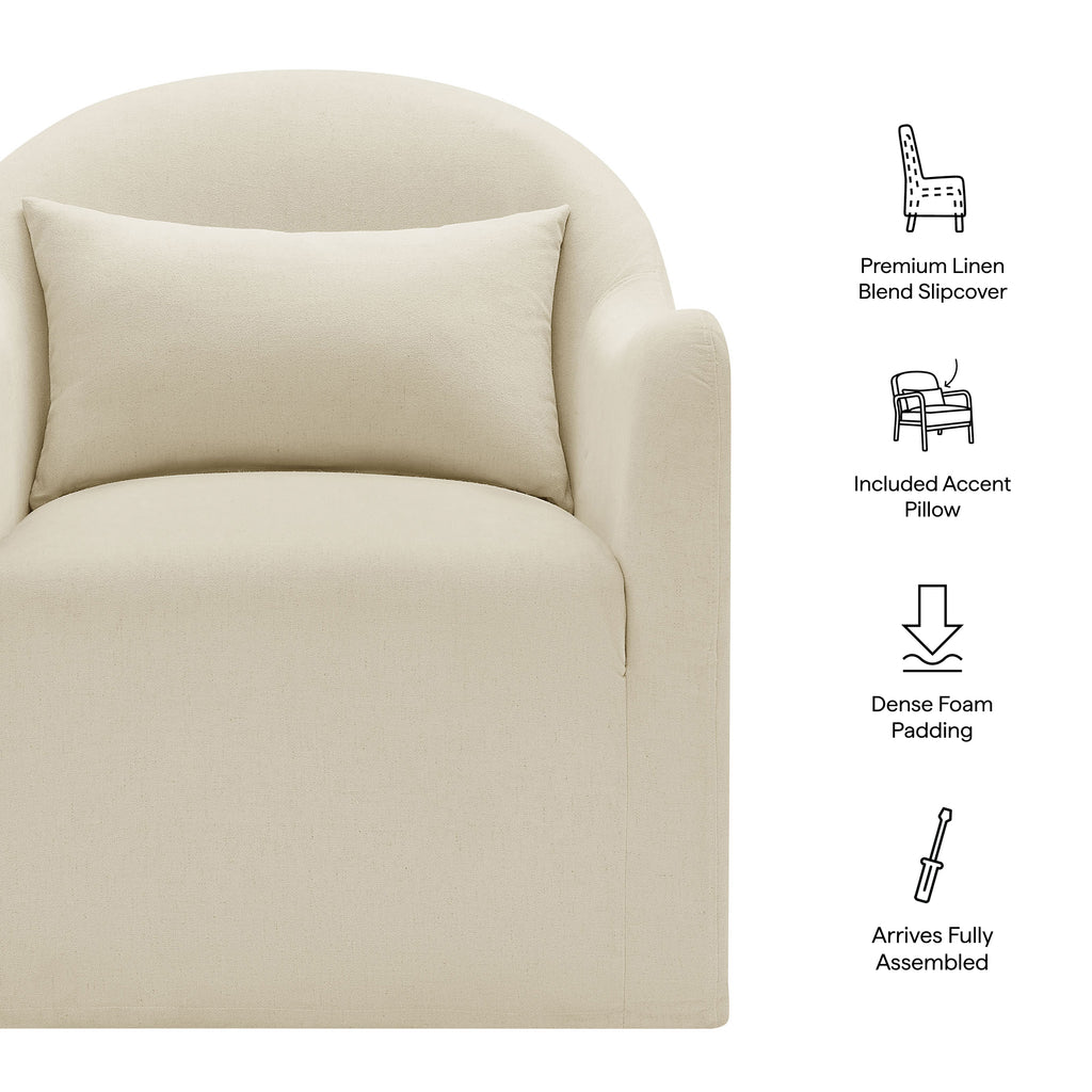Bardot Slipcovered Linen Blend Accent Chair