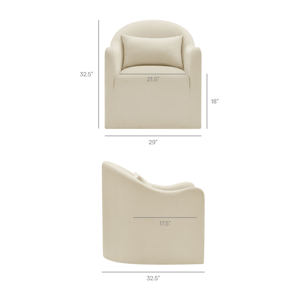 Bardot Slipcovered Linen Blend Accent Chair