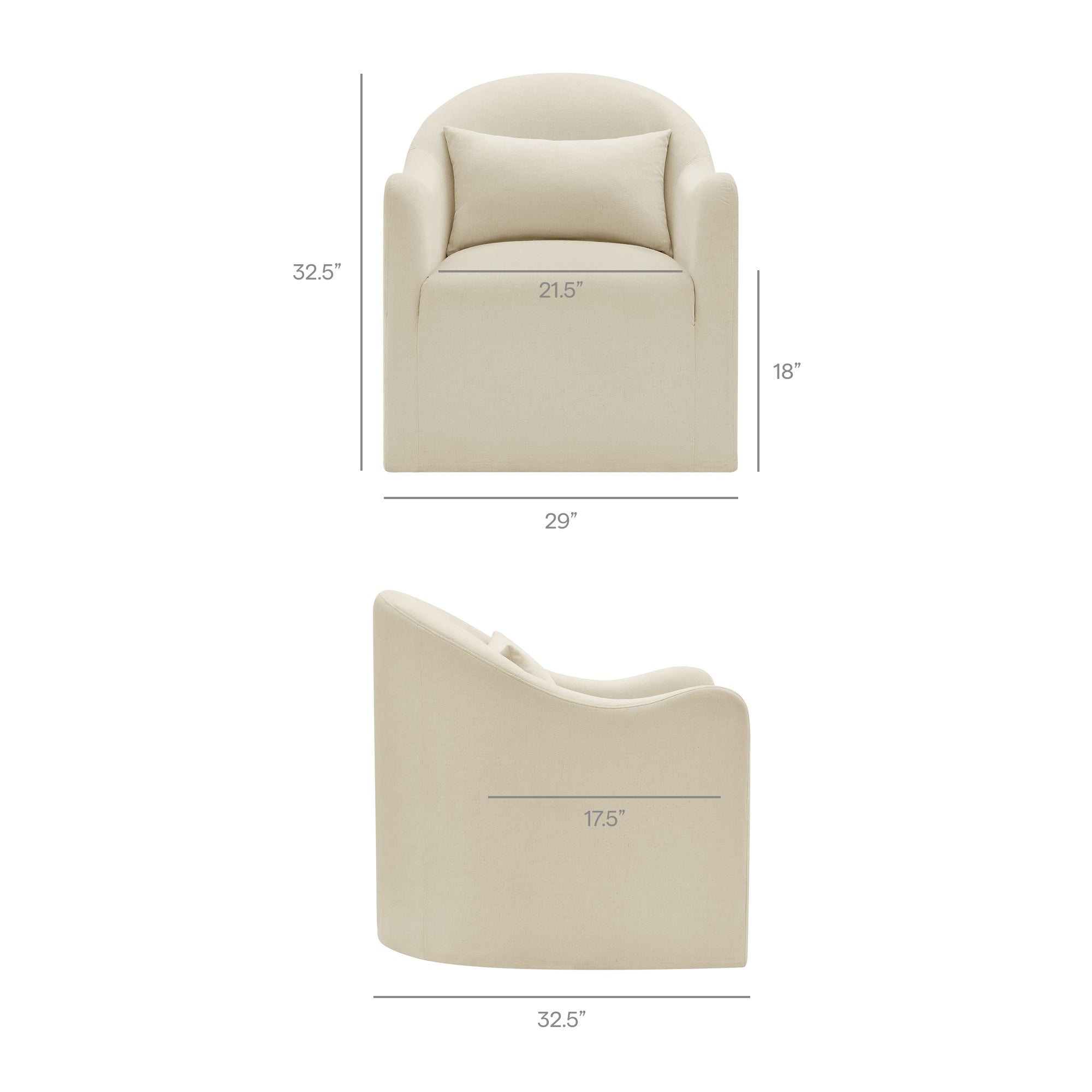 Bardot Slipcovered Linen Blend Accent Chair