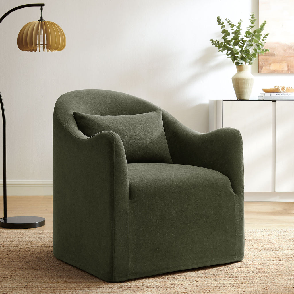 Bardot Slipcovered Linen Blend Accent Chair - Sage
