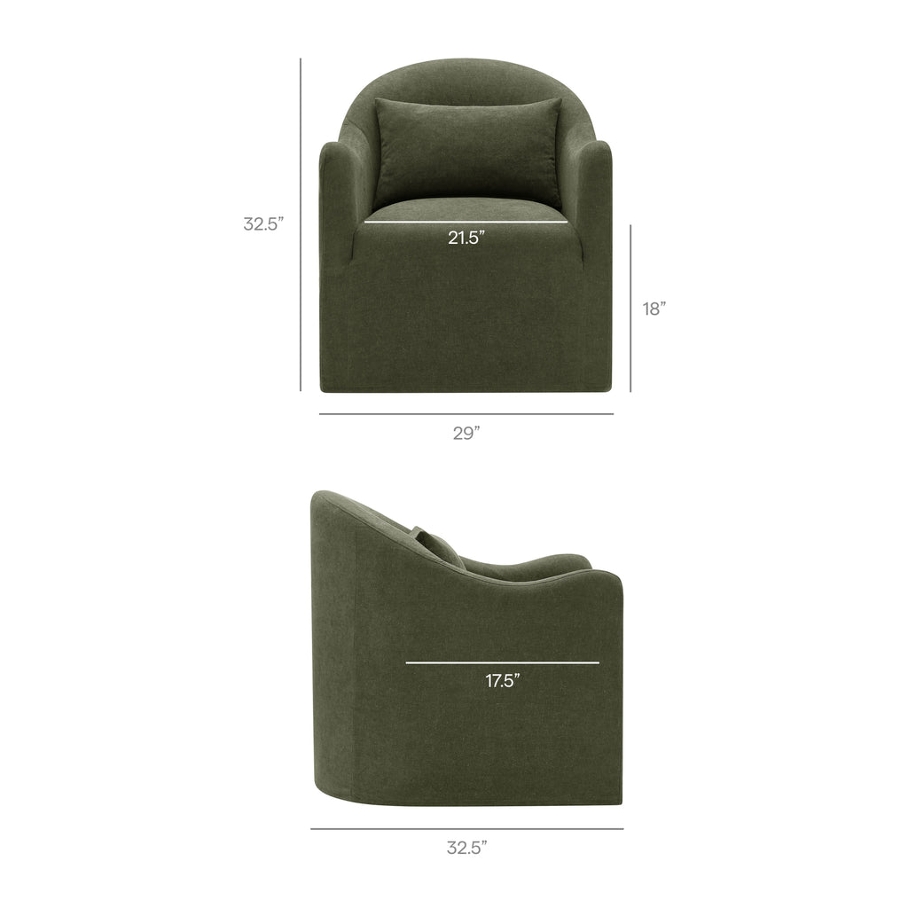Bardot Slipcovered Linen Blend Accent Chair - Sage