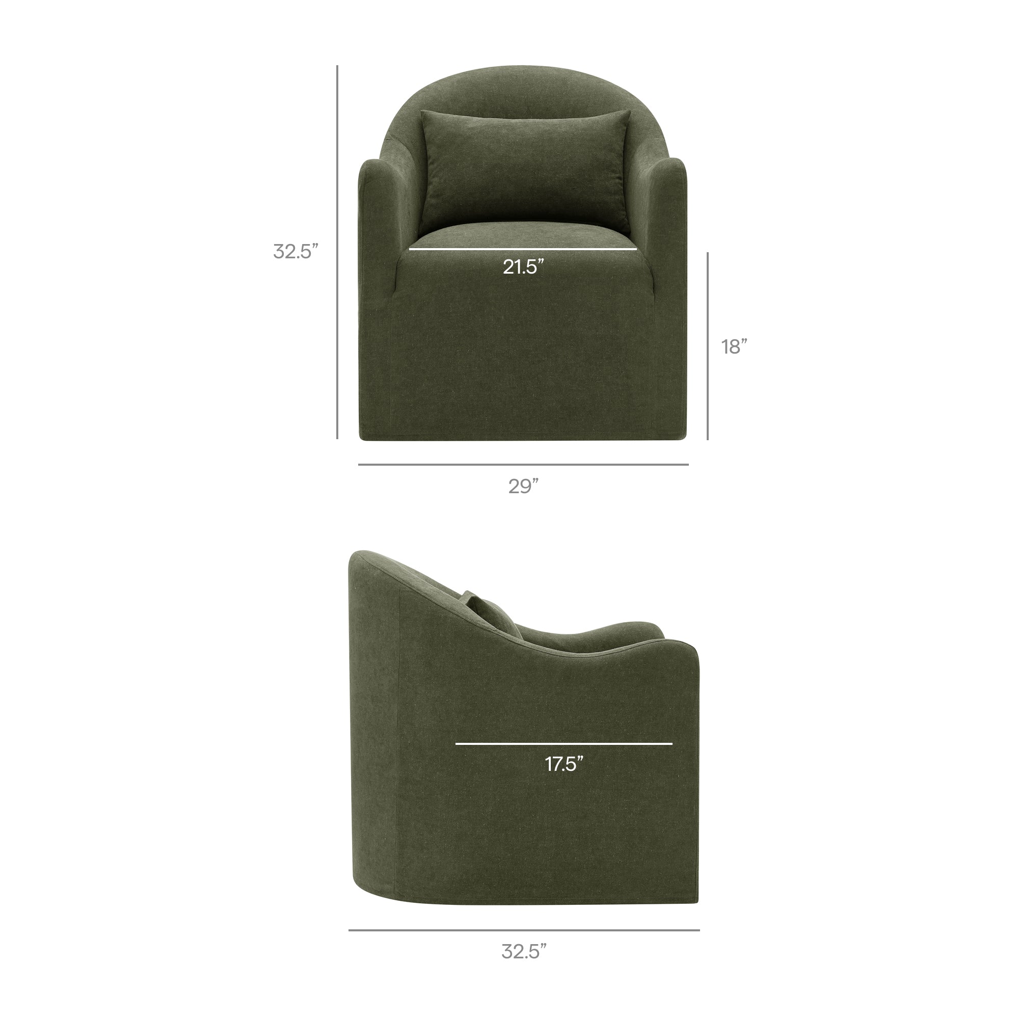 Bardot Slipcovered Linen Blend Accent Chair - Sage