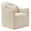 Bardot Slipcovered Striped Accent Chair - Oatmeal Stripe
