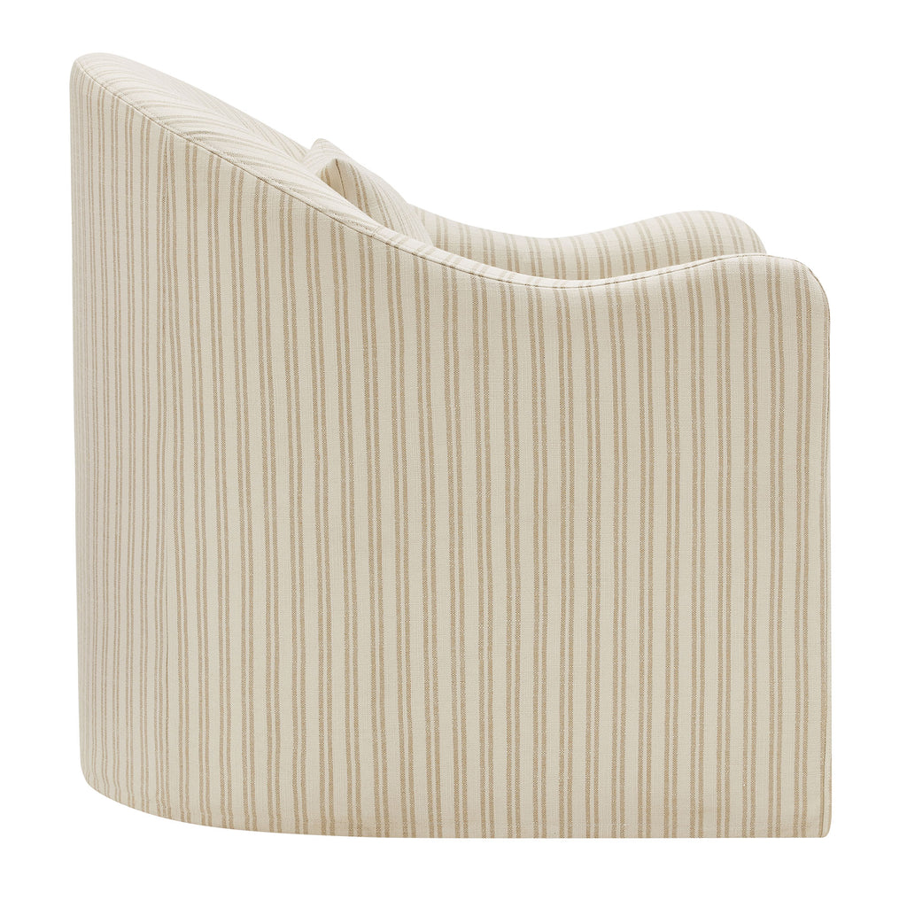 Bardot Slipcovered Striped Accent Chair - Oatmeal Stripe