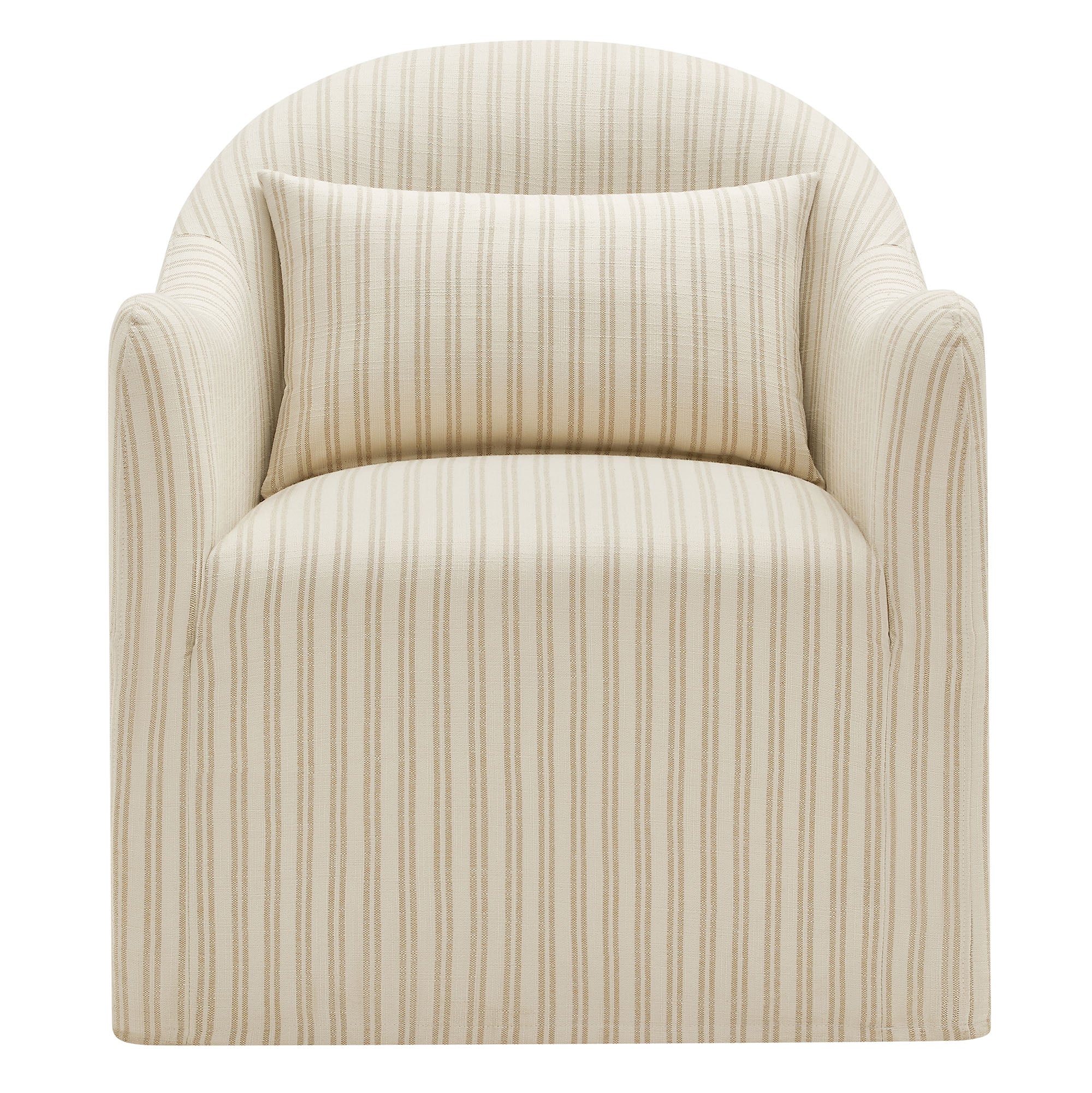 Bardot Slipcovered Striped Accent Chair - Oatmeal Stripe