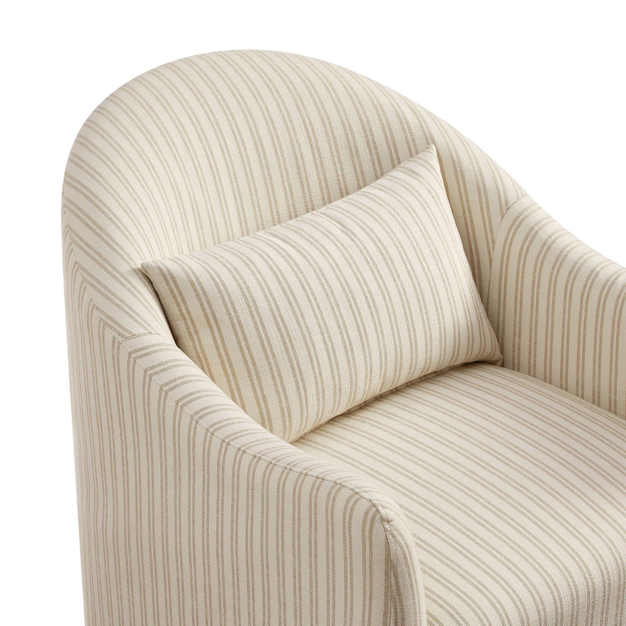 Bardot Slipcovered Striped Accent Chair - Oatmeal Stripe