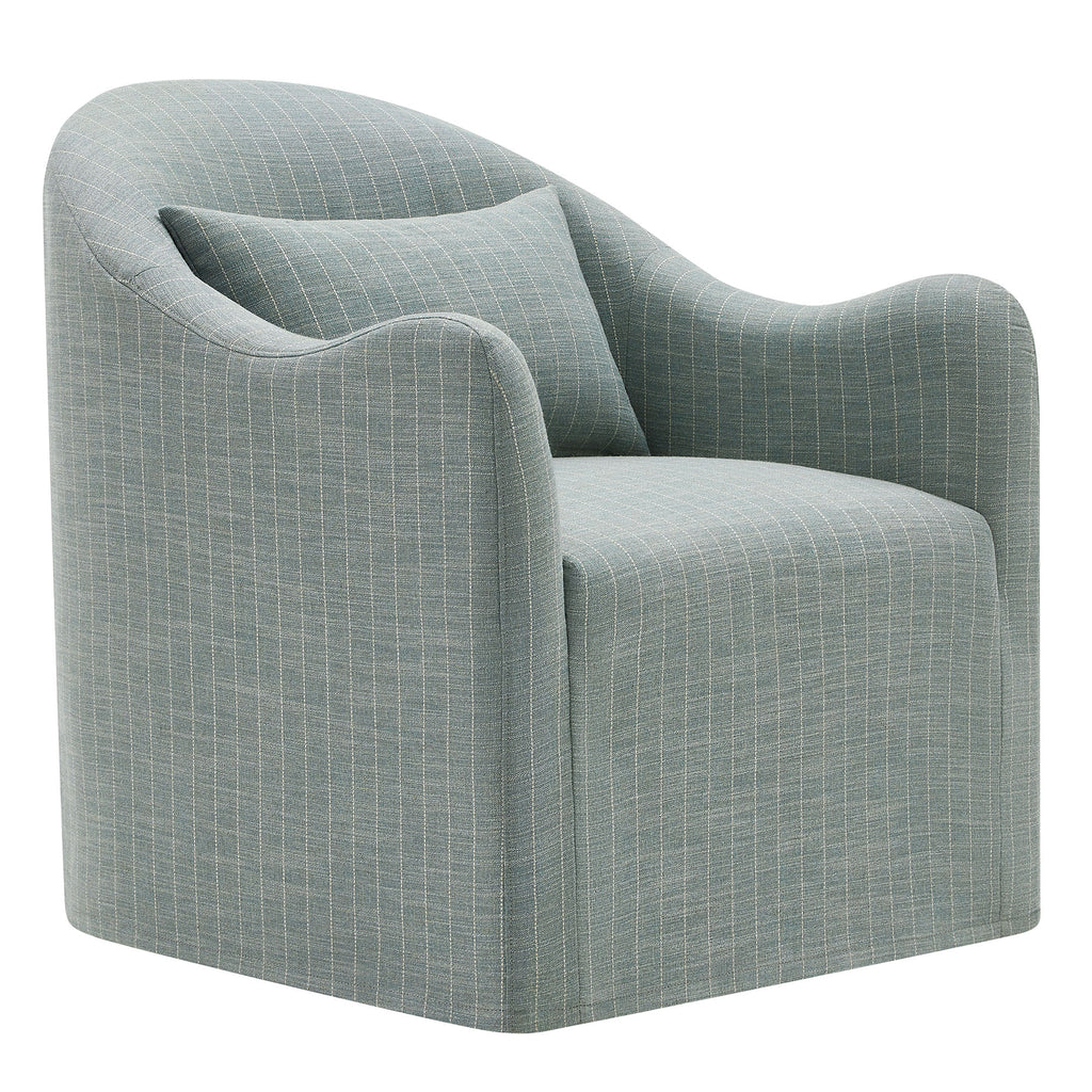Bardot Slipcovered Striped Accent Chair - Spa Blue Stripe