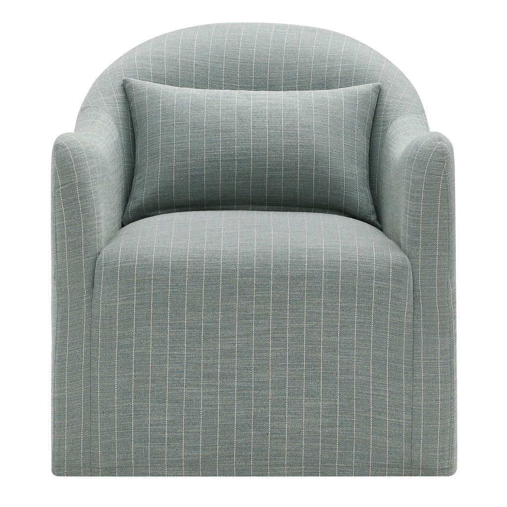 Bardot Slipcovered Striped Accent Chair - Spa Blue Stripe
