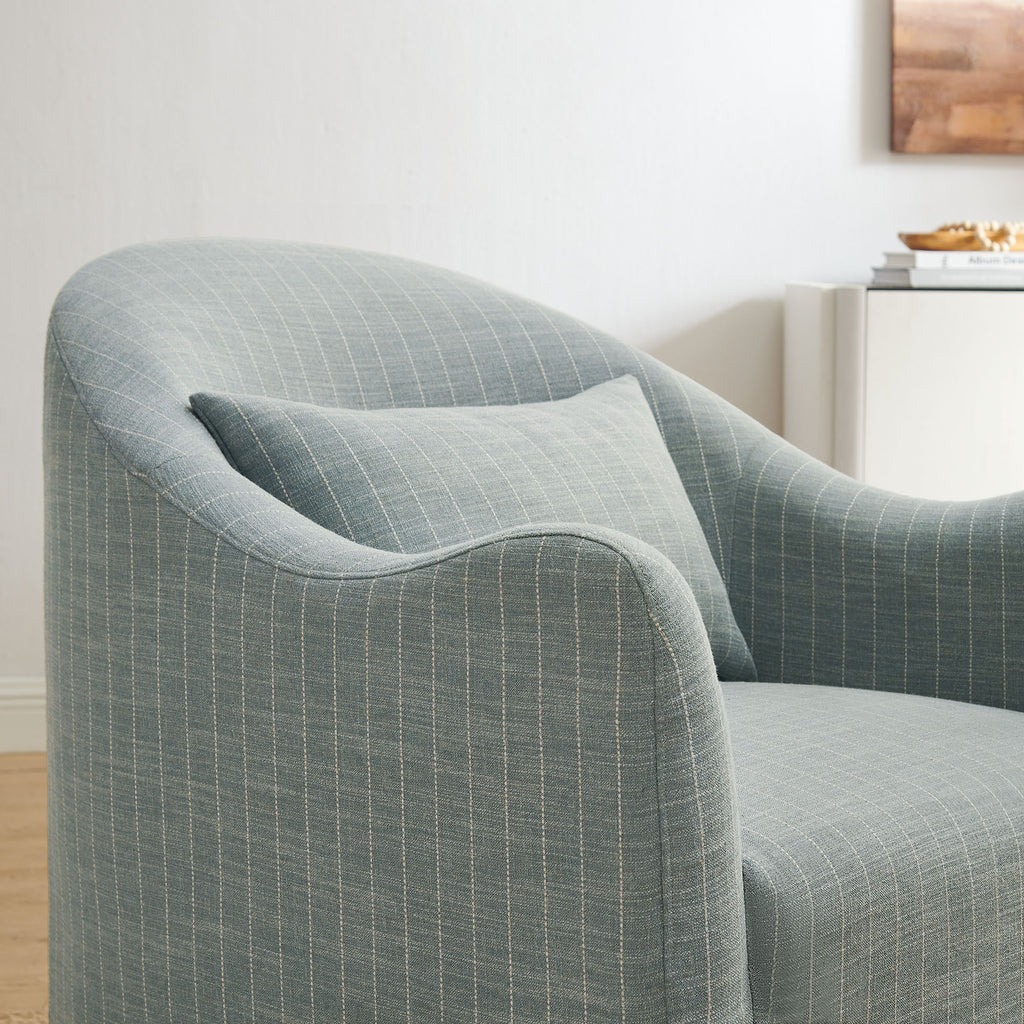 Bardot Slipcovered Striped Accent Chair - Spa Blue Stripe