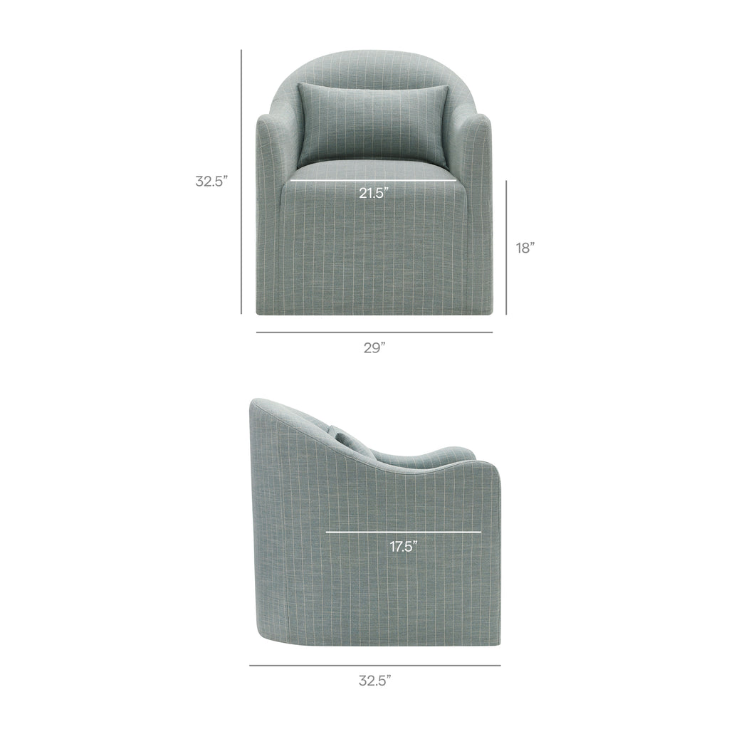 Bardot Slipcovered Striped Accent Chair - Spa Blue Stripe