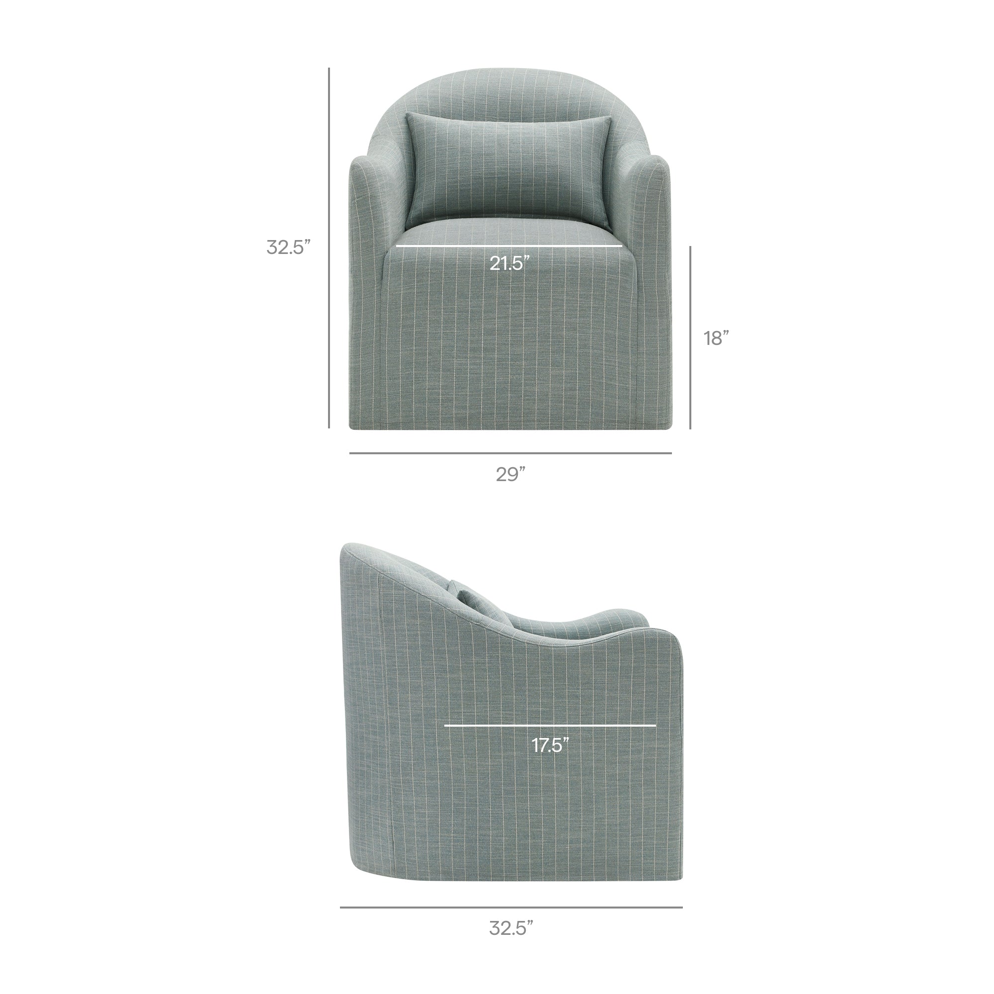 Bardot Slipcovered Striped Accent Chair - Spa Blue Stripe