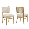 Mauden Striped Dining Side Chairs Set of 2 - Oatmeal Stripe