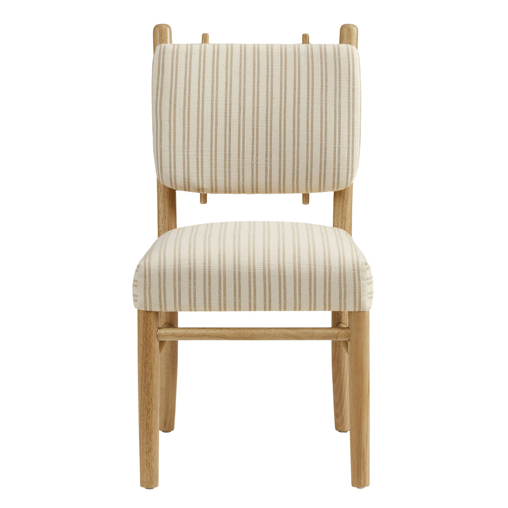 Mauden Striped Dining Side Chairs Set of 2 - Oatmeal Stripe
