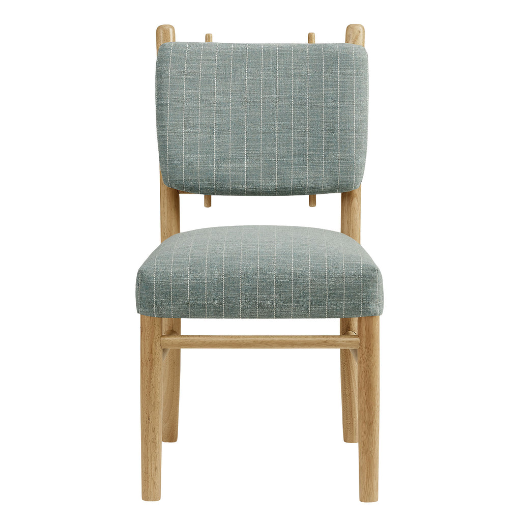 Mauden Striped Dining Side Chairs Set of 2 - Spa Blue Stripe